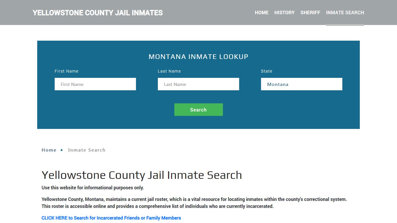 Yellowstone County, MT Detainee Lookup