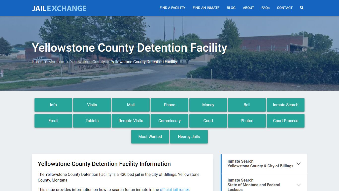 Yellowstone County Detention Facility, MT Inmate Search, Information